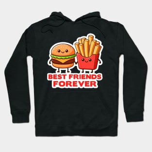 Hamburger and French Fries Best Friends Forever Hoodie